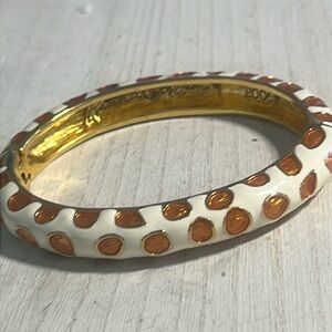 KENNETH JAY LANE 2006 GIRAFFE PRINT ENAMEL HINGED BRACELET
